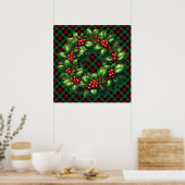 Poster de Noël Holly Wreath (Cuisine)