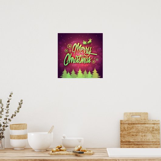 Poster de Noël Joyeux de Père Noël (Cuisine)