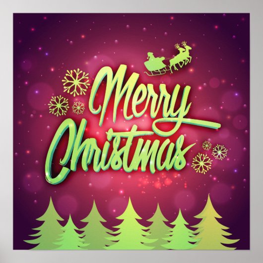 Poster de Noël Joyeux de Père Noël (Devant)