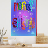Poster de Noël joyeux et coloré grand (Cuisine)