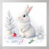 Poster de Noël Lapin Neige (Devant)