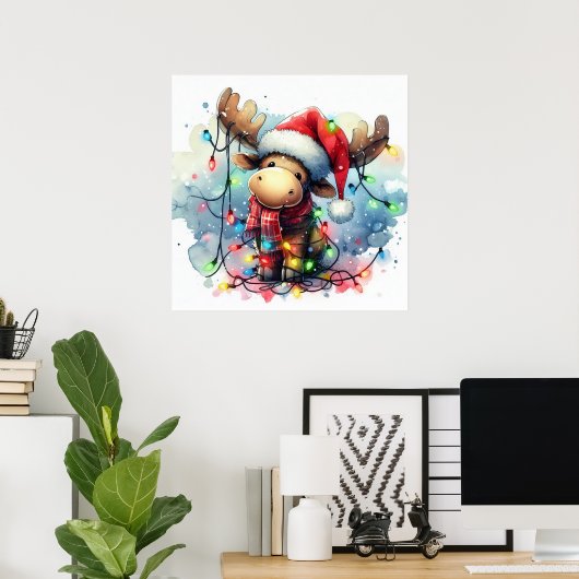 Poster de Noël Moose (Bureau à domicile)