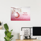 Poster de Noël Pink Décor Ball (Bureau à domicile)