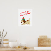 Poster de Noël, Poster de Noël du chien mignon, Fe (Cuisine)