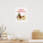Poster de Noël, Poster de Noël du chien mignon, Fe (Cuisine)