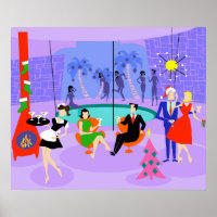 Poster de Noël Tropical Retro