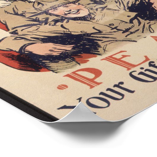 Poster de Noël Vintage — Paix (Coin)