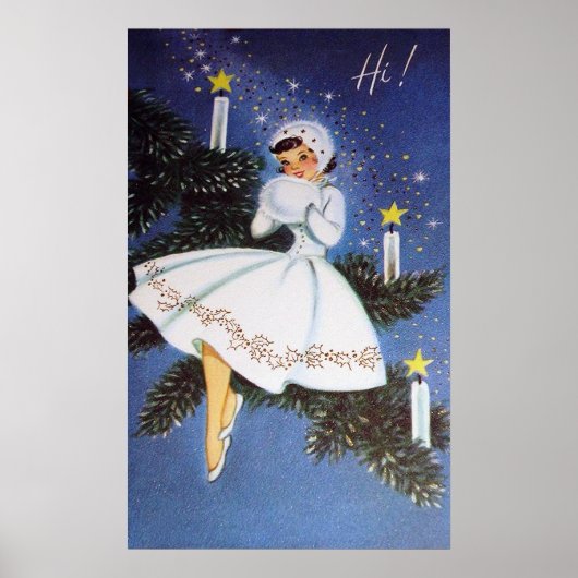 Poster de Noël vintage rétro Holliday (Devant)