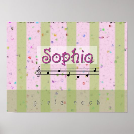 Poster de nom musical Sophia Pink Green (Devant)
