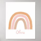 Poster de nom personnalisé Boho Rainbow moderne (Devant)