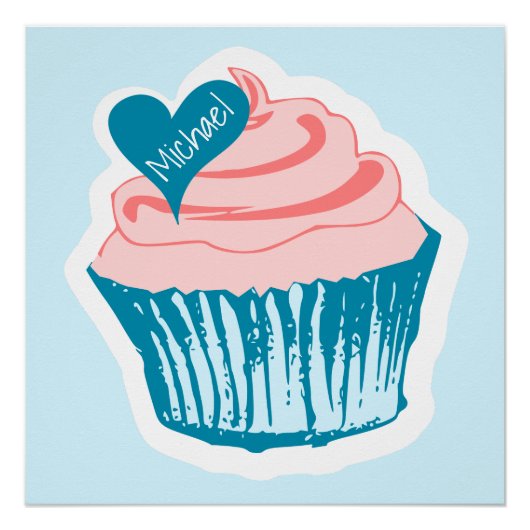 poster de nom personnalisé Cupcake Love (Devant)
