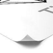 Poster de nom personnalisé Forme de coeur géométri (Coin)