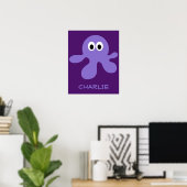 Poster de nom personnalisé Funny Octopus (Bureau à domicile)