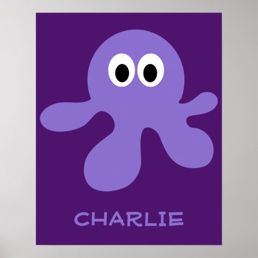 Poster de nom personnalisé Funny Octopus (Devant)