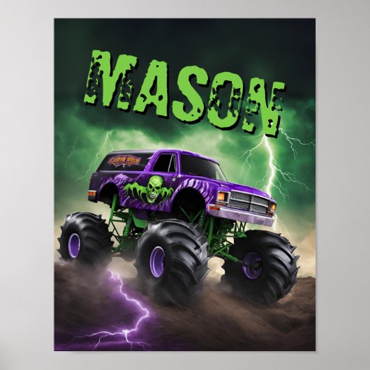 Poster de nom personnalisé pour Camion Monster ver (Devant)