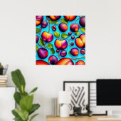 Poster de nombreuses peintures de fruits de prune (Bureau à domicile)