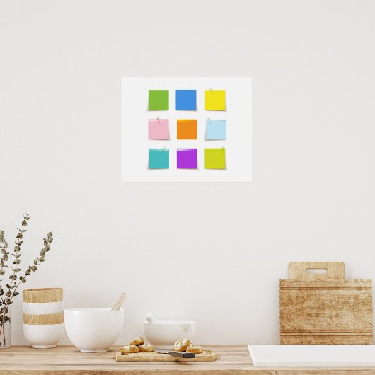 Poster de notes colorées amusantes (Cuisine)
