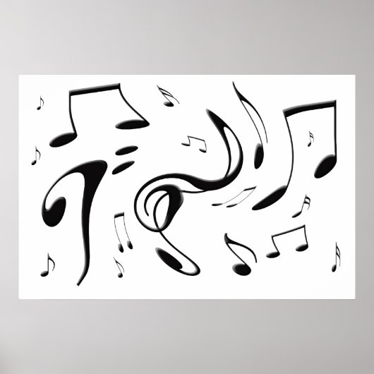 Poster de notes musicales tordues (Devant)