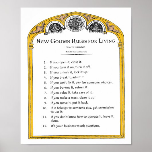 Poster De nouvelles règles d'or pour vivre (Devant)