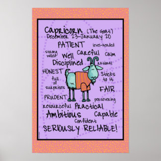 poster de nuage de mots capricorne