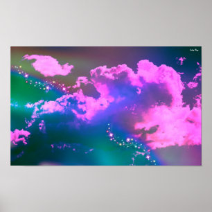 Poster de nuages étranges - X-Small (16 po x 10 po