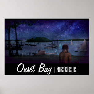 Poster de nuit de la baie d'Onset - 36" x 24"