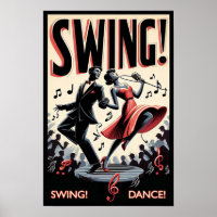 Poster de nuit de la danse vintage