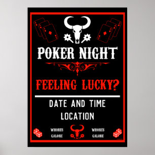 Poster de nuit de Poker vintage