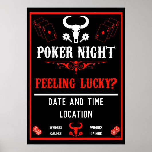 Poster de nuit de Poker vintage (Devant)