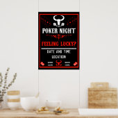 Poster de nuit de Poker vintage (Cuisine)