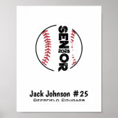 Poster de nuit senior de baseball pour signatures (Devant)