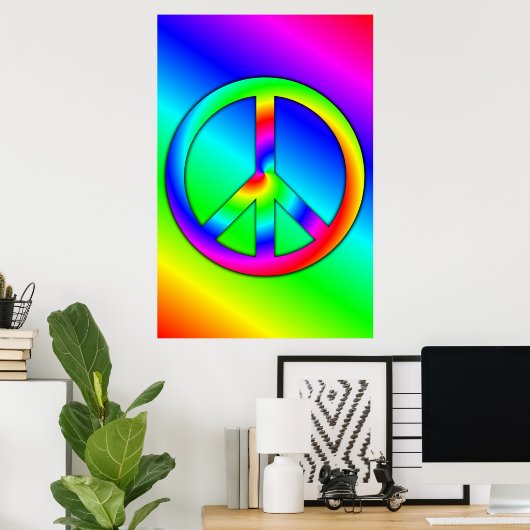 Poster de paix psychédélique (Bureau à domicile)