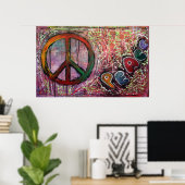 Poster de paix rose (Bureau à domicile)