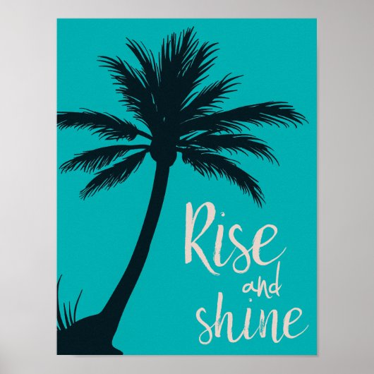 Poster de palmier, lever et brillant mur art (Devant)