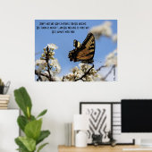 Poster de papillon avec vers de Deutéronome 31:6 (Bureau à domicile)
