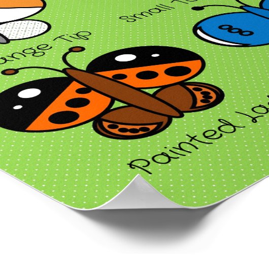 Poster de papillon britannique aux couleurs mignon (Coin)