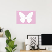 Poster de papillon rose (Bureau à domicile)
