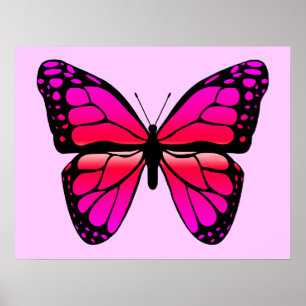 Poster de papillon rose