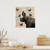 Poster de papillons Rhinoceros Art modifié (Cuisine)