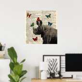 Poster de papillons Rhinoceros Art modifié (Bureau à domicile)