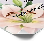 Poster de Pâques élégant avec Croix d'or et Lys (Coin)