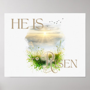 Poster de Pâques "Il est ressuscité"