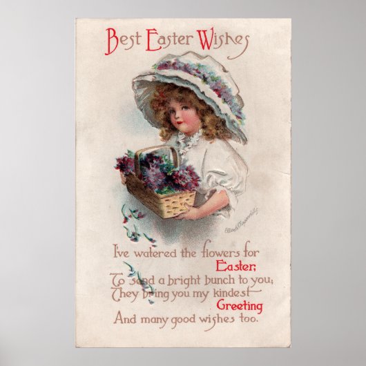 Poster de Pâques vintage dans Bonnet (Devant)