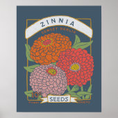 Poster de paquets de semences de Zinnia (Soft Navy (Devant)
