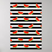Poster de pastèque, affiche de fruits, rayures NOI (Devant)