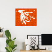 Poster de pêche à la mouche à la mouche "Red Midge (Bureau à domicile)