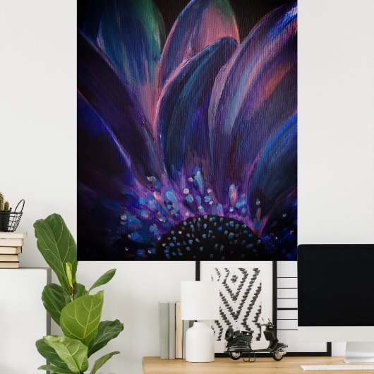 Poster de peinture à fleurs violettes (Bureau à domicile)
