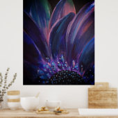 Poster de peinture à fleurs violettes (Cuisine)