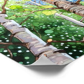 Poster de peinture à l'aquarelle de la forêt de Bi (Coin)