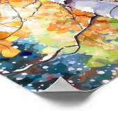 Poster de peinture à l'aquarelle de la forêt de Bi (Coin)